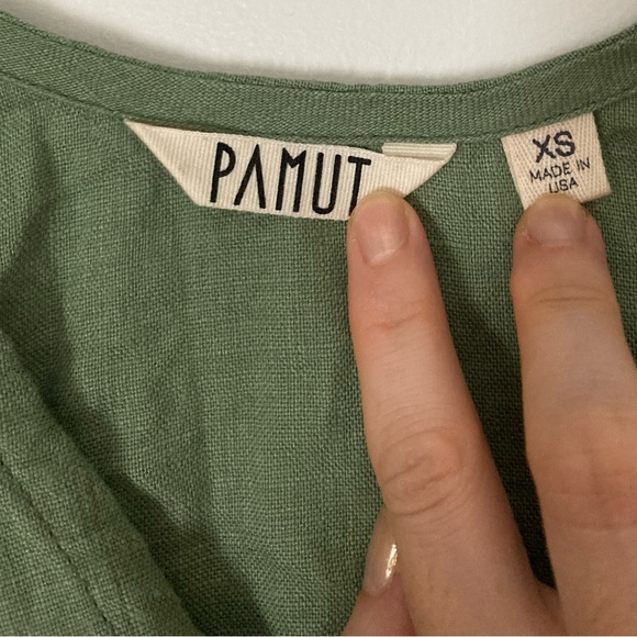 Pamut Mira Top Linen Sleeveless V Neck size XS Light Green - Picture 3 of 6